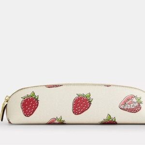 Coach Pencil Case With Strawberry Print